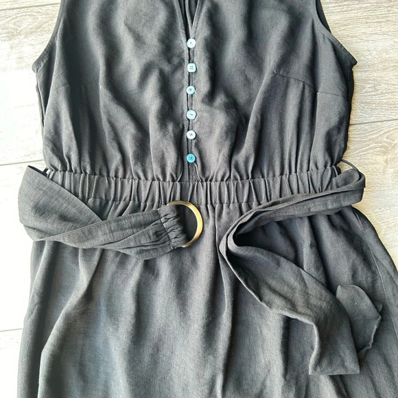 City Chic Black Sleeveless V Neck Midi Dress With Ruffles - Picture 7 of 13